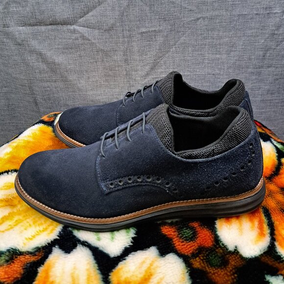 %Size 9 MARTIN DINGMAN Blue Suede Shoes Oxfords Men / D3